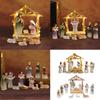 Christmas Nativity Figurines Holy Family Figure with Donkey Nativity Figure,Table Ornament Religious Christmas Decors