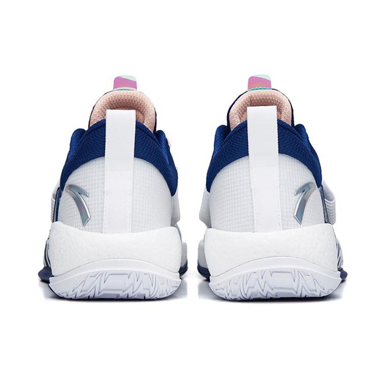 New Anta Hengsao4 Durable Breathable Low Top Basketball Shoes Men's White Blue 112231608-2