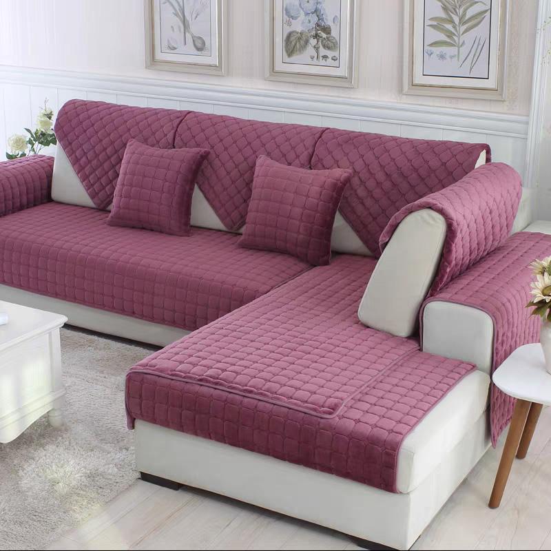 Sofa Cushion Plush Winter Thick Non-Slip Sofa Cushion Sofa Towel Flannel Cushion Universal Sofa Decoration Cover