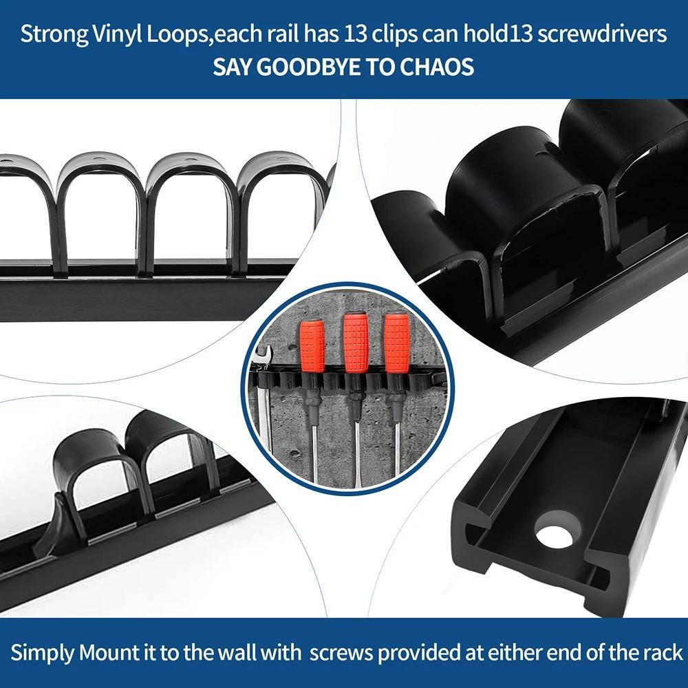 ABS Wall Mount Plastic Wrench Screwdriver Organizer Rail Rack Storage Holder Garage Workshops Hardware Tool Display Hanger