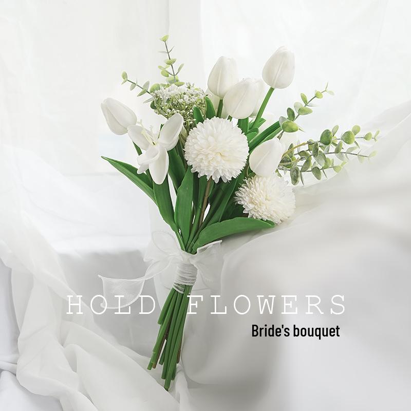 Bouquet Sposa Eucalipto Stile Foresta - Composizione Floreale Artificiale a Mano per Matrimoni & Arredo Casa