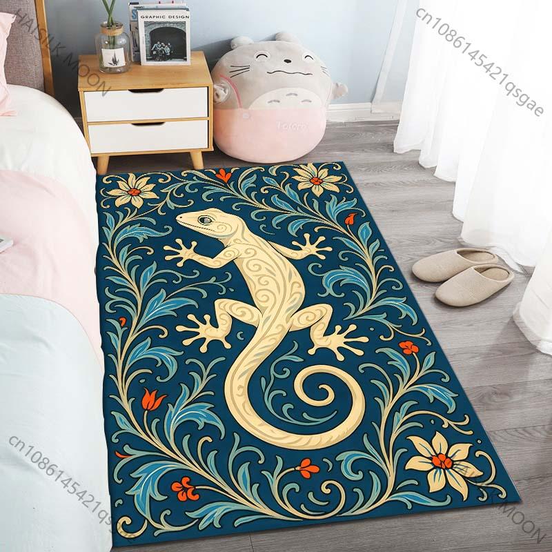 6 Stil Südostasiatischer Stil Tier Muster Teppich für Wohnzimmer Schlafzimmer Sofa Heimdekoration Rutschfeste Bodenmatte Große Größe