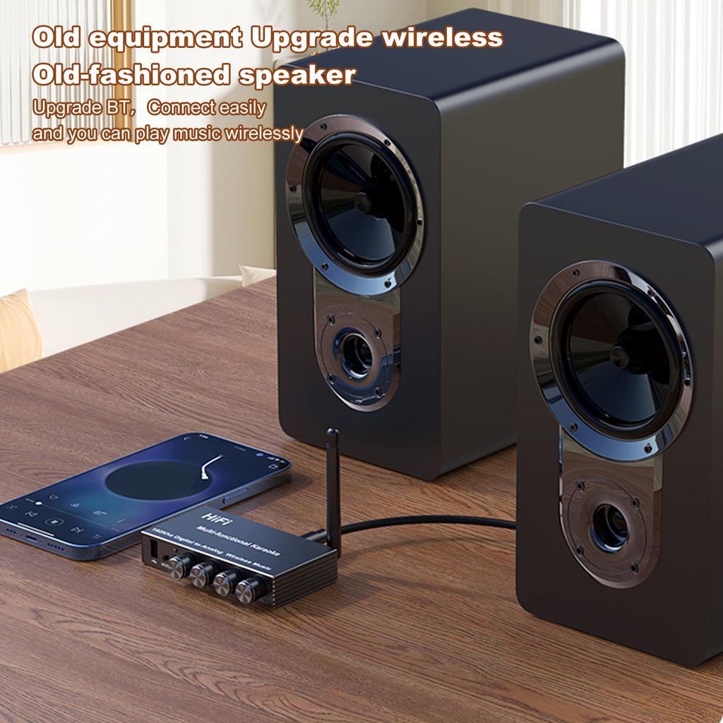 Bluetooth 5.4 Audio Receiver Adapter 3.5mm Aux R/L Wireless Stereo Receiver Transmitter with IR Remote Control U Disk Adapter