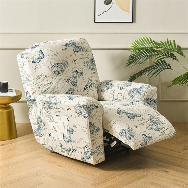 Geometry Printed Flower Stretch Lazy Boy Sofa Cover Recliner Cover Chair Covers For Leather Living Room Recliner Chair Slipcover