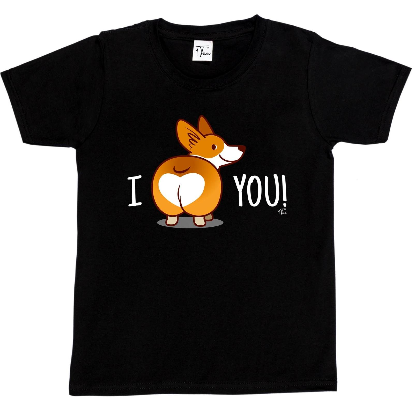 1Tee Kids Boys Corgi loves you with all it s butt T-Shirt XXXL