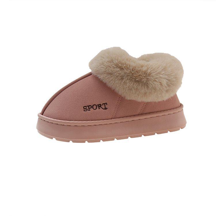 Large size 2025 autumn new bag heel cotton shoes winter home indoor velvet warm men's and women's thick-soled fluffy shoes