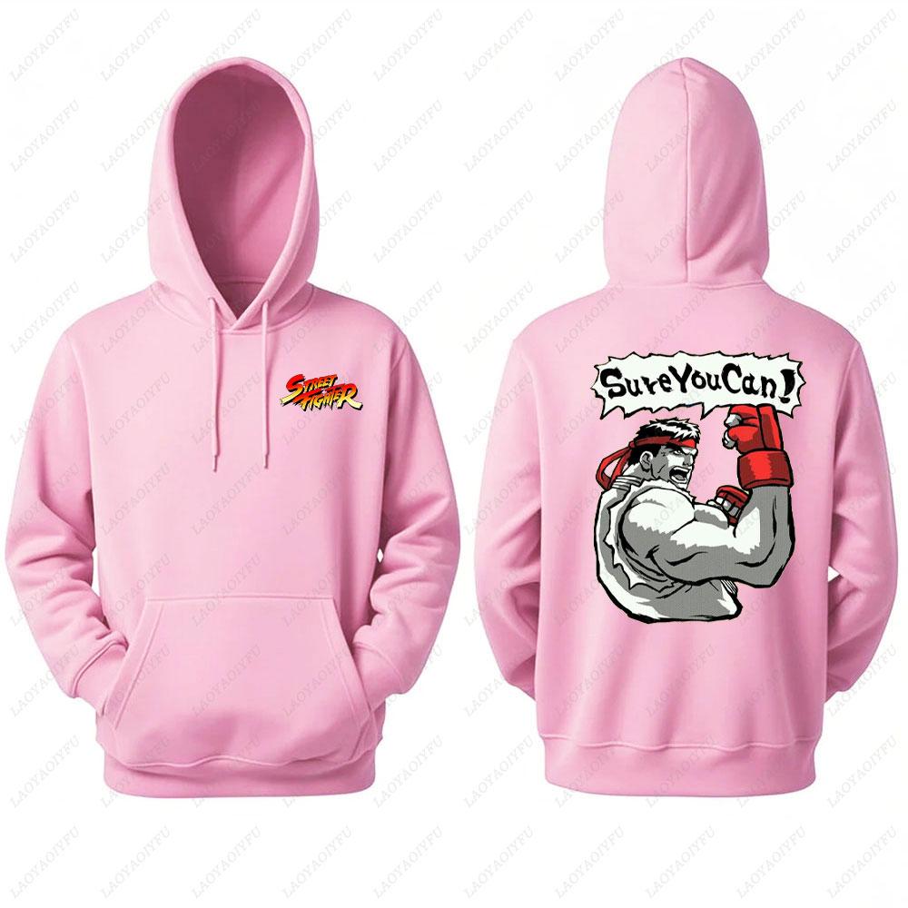 Street Fighter Men's Hoodie Anime Game Print Casual Long-sleeved Sweatshirt Double-sided Streetwear for Autumn ropa de hombre