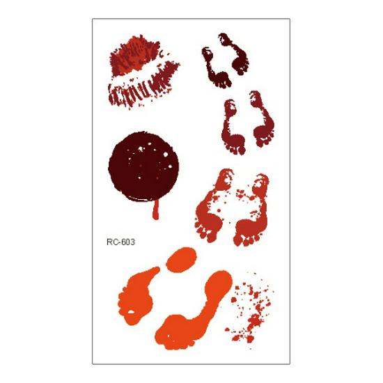 Adesivi Tatuaggio Impermeabili Horror Halloween: Modelli Realistici di Ferite, Macchie di Sangue e Cicatrici