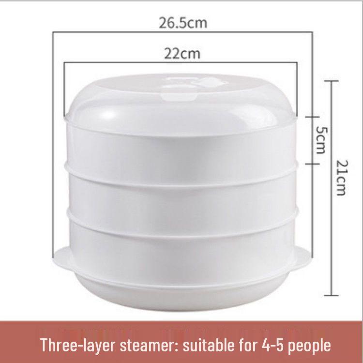 Multi-Layered Household Steamer Basket: High-Temperature Resistant with Lid, for Microwave Oven