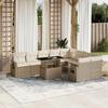 VidaXL Garden Lounge Set with Cushions 10 Pcs Beige Braided Resin 3268128