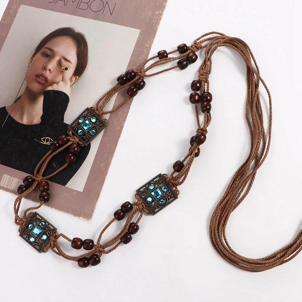 All-match Y2K Hand-woven DIY Bohemian Ethnic Style Belts Braided Tassel Belt Women Waist Chain