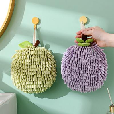 Chenille-Handtuch mit Aufhängeschlaufe, sehr wasserabsorbierend, weiche, superfeine Faser, verdickt