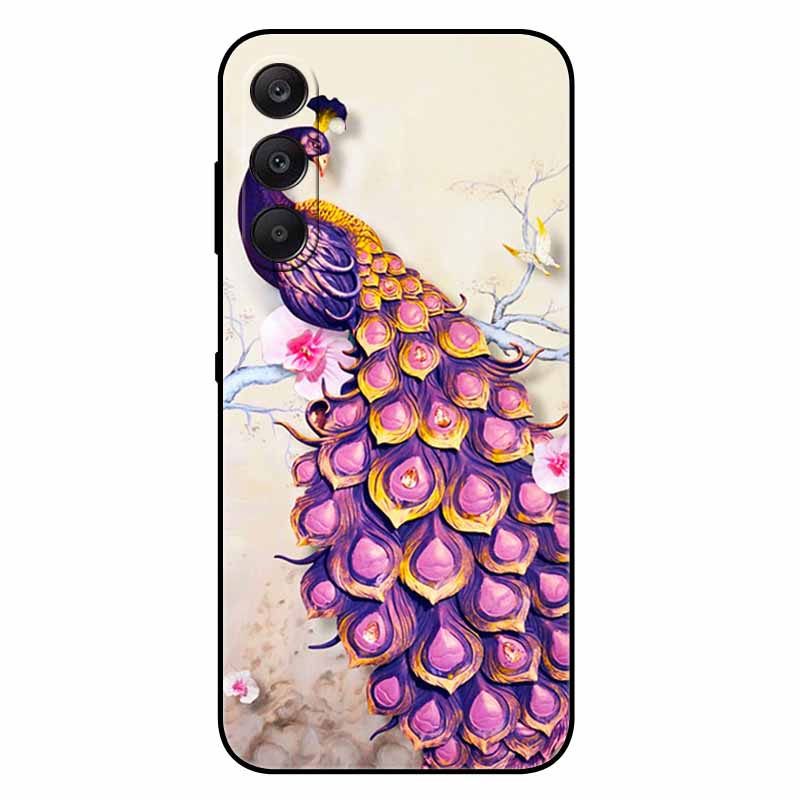 For Samsung A17 5G Case Black Silicone Soft Fashion Animal Back Cover For Samsung Galaxy A17 5G TPU Coque Cute Protective Bumper