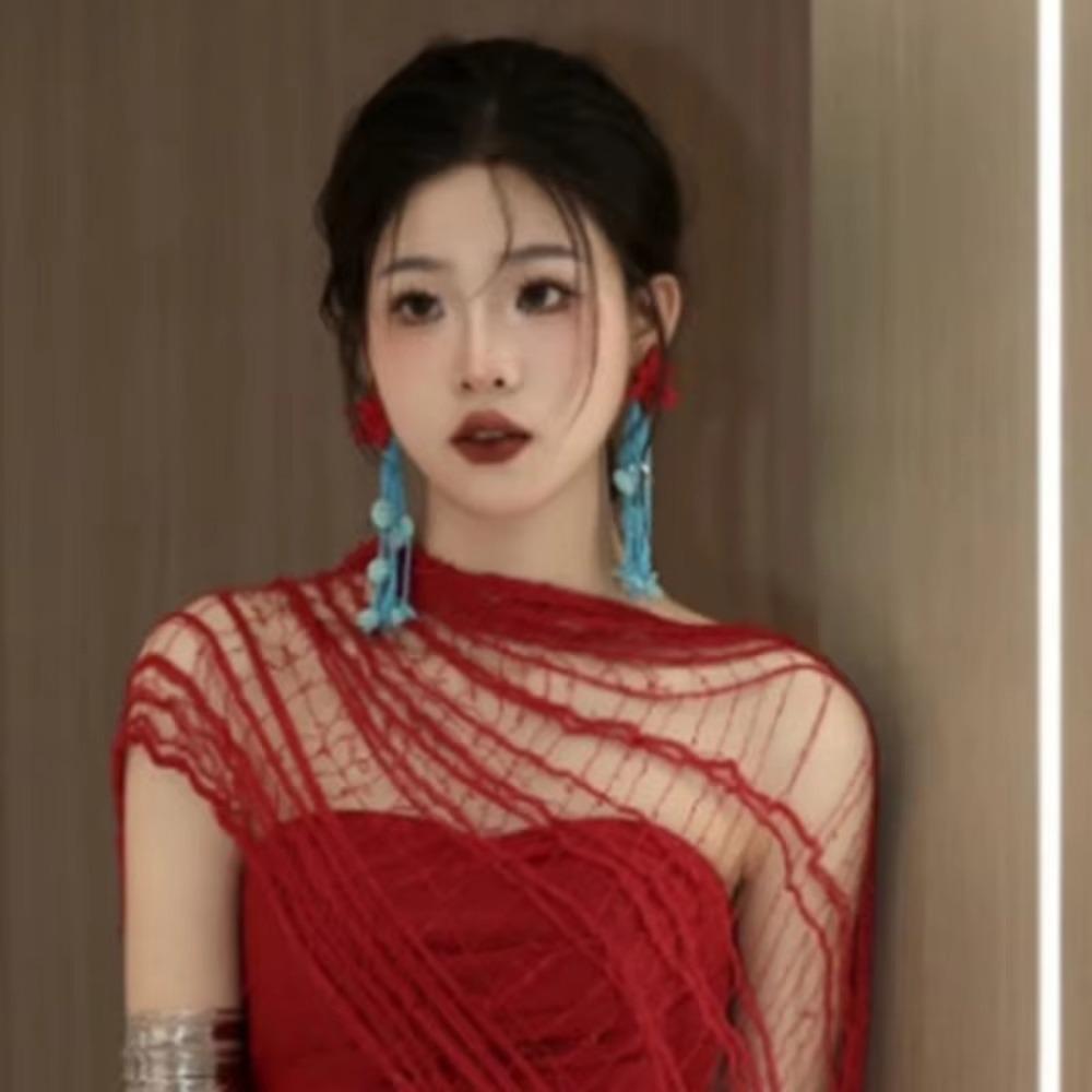 Casual Distressed Scarf Mesh Hole Photography Shawl Lightweight Wrap Cloak Outdoor Use