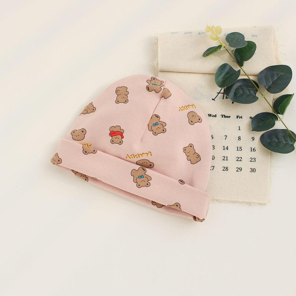 Babymütze aus reiner Baumwolle zum Schutz der Fontanelle - Süßes Prinzessinnen-Design, Doppellagig für Frühling, Herbst und Winter
