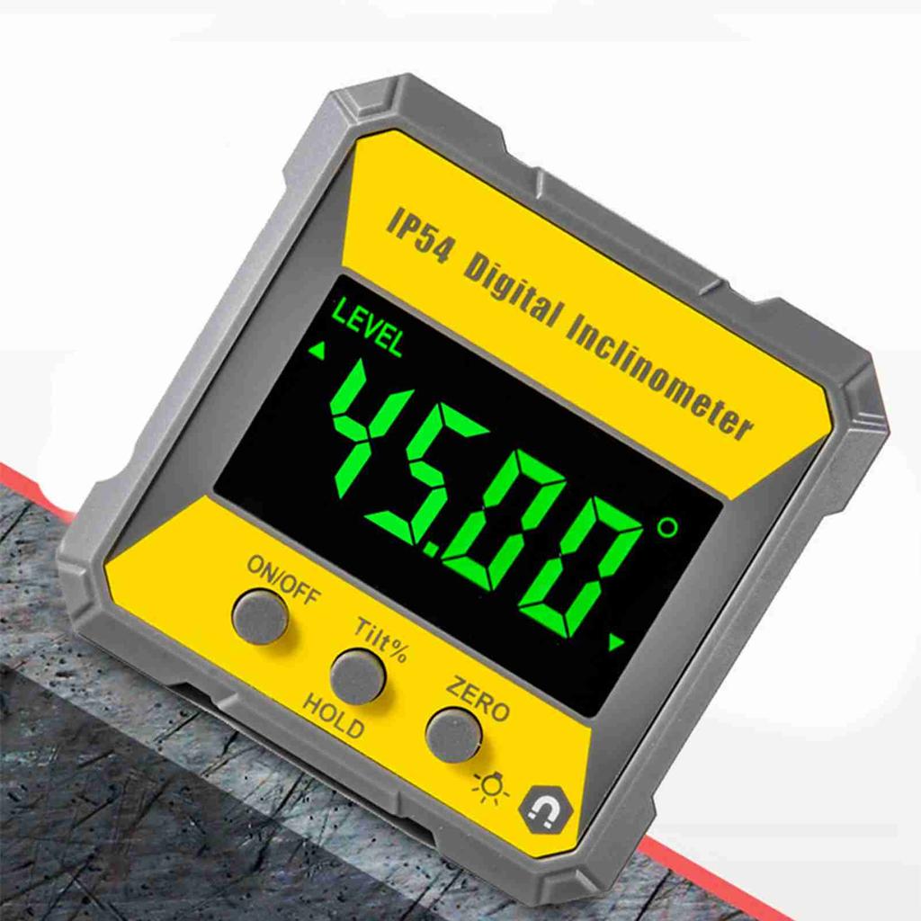 4 X 90 Degrees Digital LCD Protractor Inclinometer Magnetic 0.2 Degrees  Accuracy Angle Finder Level Box IP54