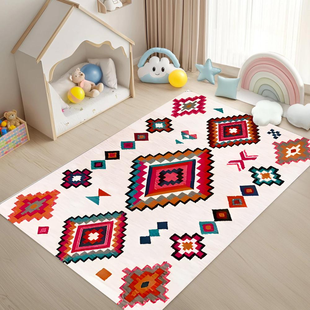 

Bohemian Geometric Rug Carpet Mat Non-Slip for Living Room Bedroom Living Room Kids Rooom Nursery Home Decor Gife 40x60cm