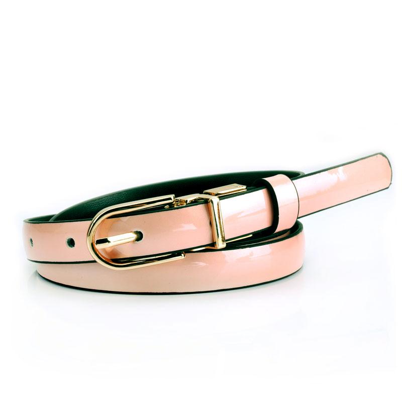 Dames Trendy 1,5 cm Lakleren Riem Gouden Gesp Casual Dagelijkse Jurken Jeans 105CM beige