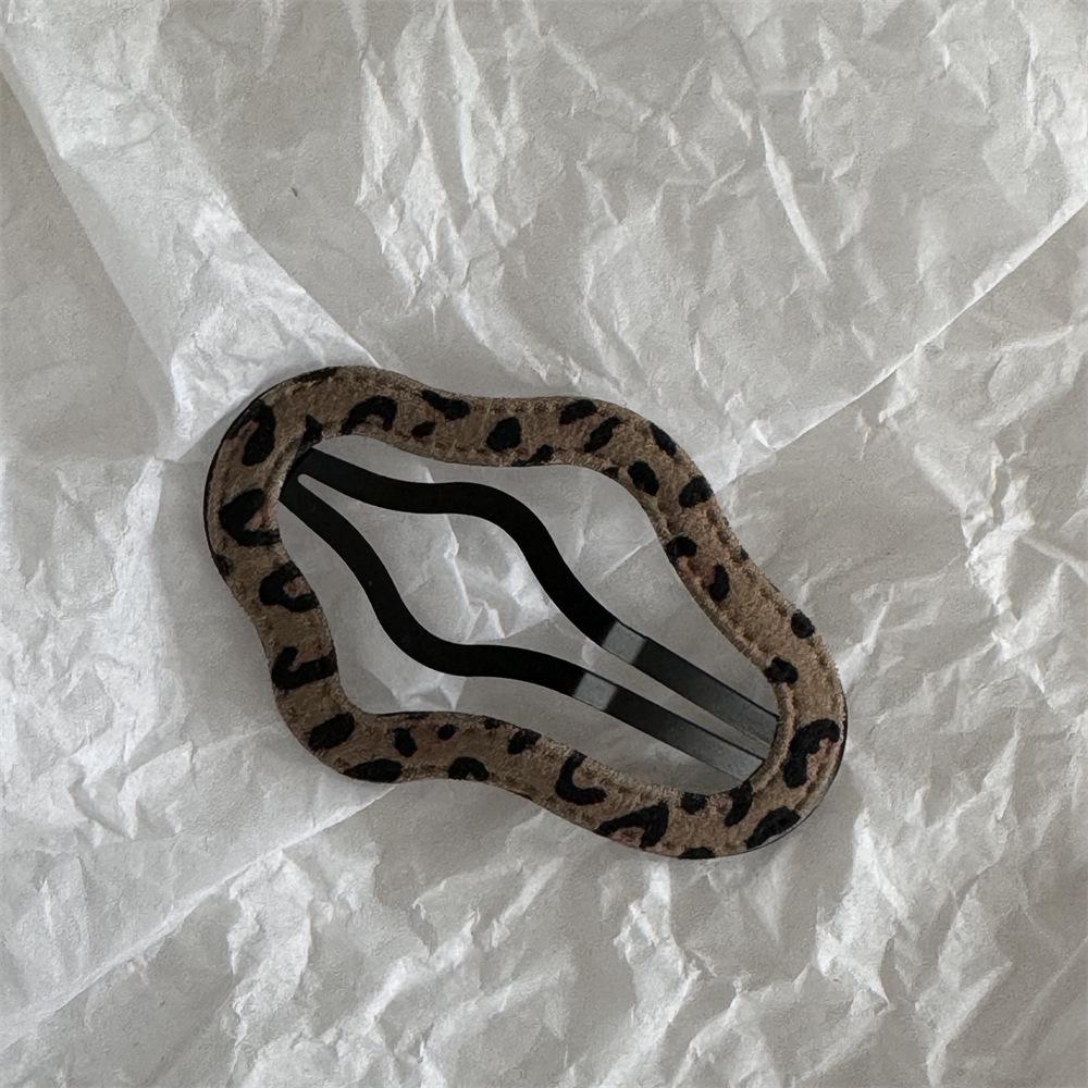 Polka Dot Leopard Print Leather Star Hair Clip - Cloud Cutout BB Clip for Side Bangs