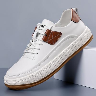 Herbst und Winter neue trendige vielseitige Herren-Dicke Grundplatte Schuhe atmungsaktiv weiche Sohle weiße Schuhe lässige Clownschuhe Studentenschuhe