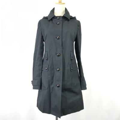 Feito no Japão Casaco Balmacaan J.CREW Feminino P Preto com Forro e Capuz Jaqueta Externa Casaco cBH719(USADO)