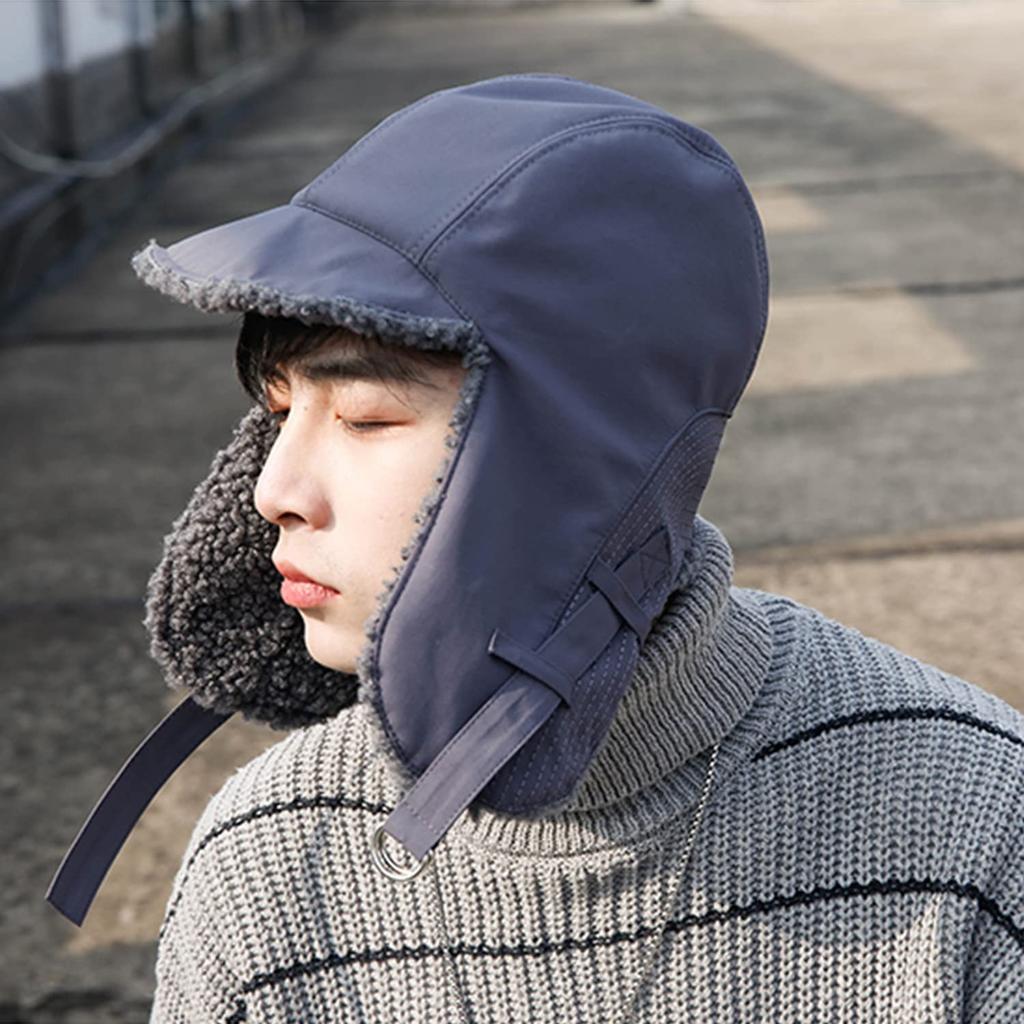 Croogo Pilot Cap with Ear Flight Cold Weather Hat for Outdoor Warm Winter Hat Flaps, Cap, Midwinter, Skiing, Cycling, Hiking, Commuting, Walking,
