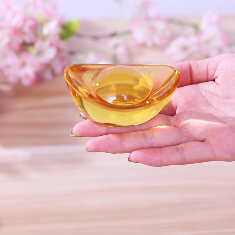 Feng Shui Gold Ingot Ornament for Wealth: New Year Hollow Plastic Candy Box Decor