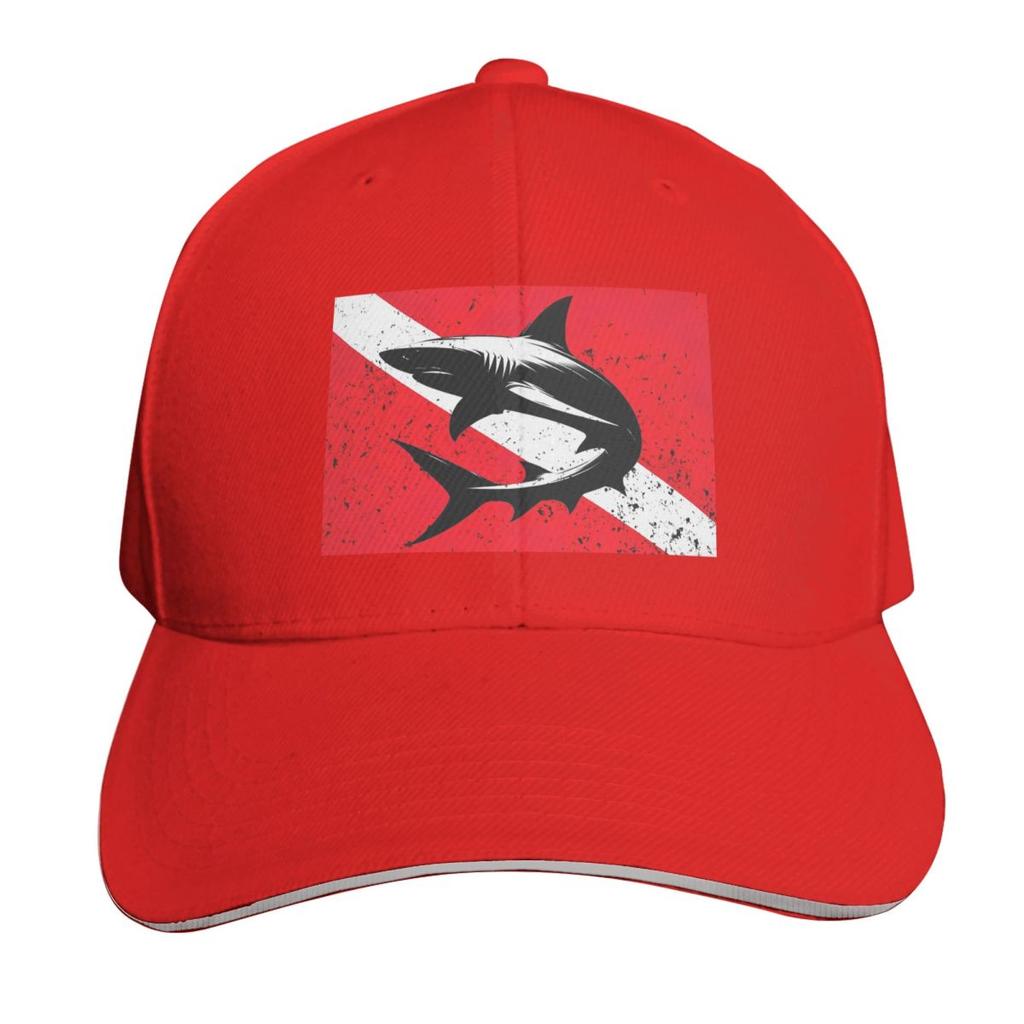 Scuba Diving Dive Flag And Shark Cap Fashion Casual Baseball Caps Adjustable Hat Hip Hop Summer Unisex Baseball Hats
