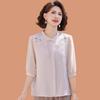 Stylish Chiffon Blouse for Moms 50+ - New Chinese National Trend, Summer Edition