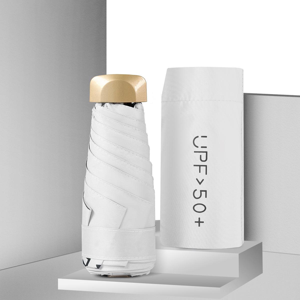 

Мини-зонт от солнца, карманный зонт, складной виниловый зонт с защитой от ультрафиолета, карманный зонт-капсула белый