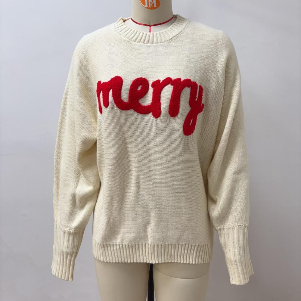 2025 Autumn/Winter Loose Christmas Round Neck Knit Sweater - European/American Style