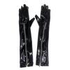 Over Elbow Zipper Patent Leather Gloves Pole Dance Show Gloves Halloween Costume Accessories Adult Gloves