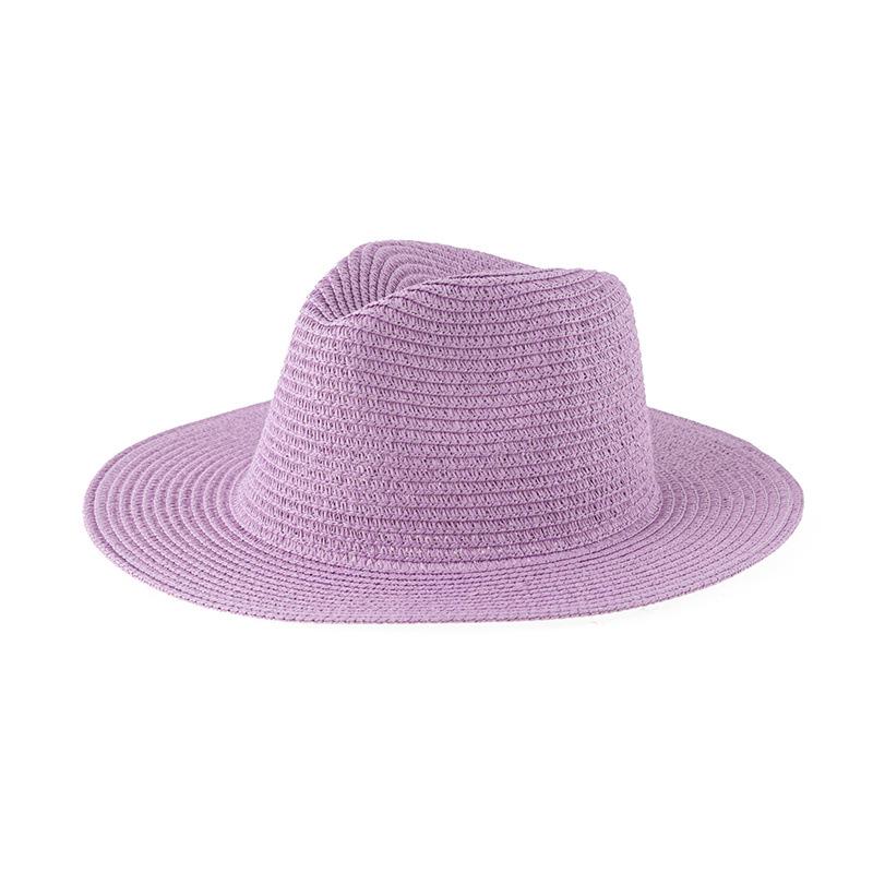 Women's Jazz Straw Hat with Wide Brim - European & American Style Panama Sunshade Fedora