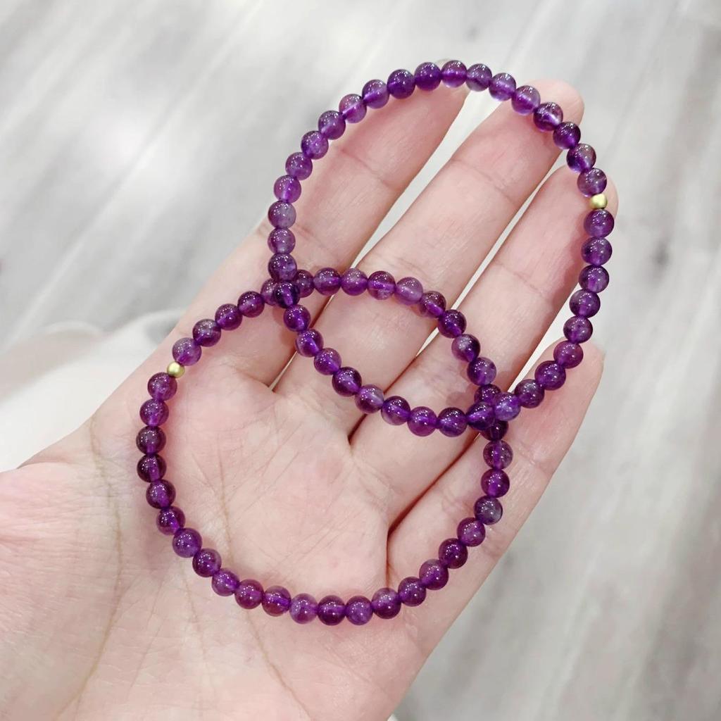 Stylish Purple Single-Circle Beaded Bracelet for Men and Women - Versatile and Lucky Jewelry Accessory