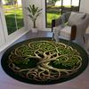 Tree of Life Viking Yggdrasil Valknut Round Carpet Rug for Living Room Bedroom Sofa Decor,Kid Paly Area Rug Non-slip Floor Mat