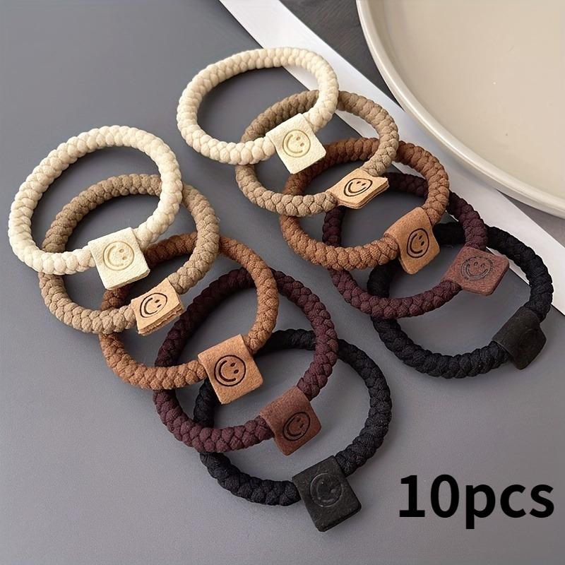 Minimalist Twist Hair Ropes Set Soft High Elastic Hair Rings Casual Versatile Ponytail Hair Scrunchies