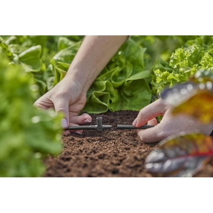 Dérivation en T - GARDENA - 13216-20 - 4,6 mm - 5 pièces - Plastique noir