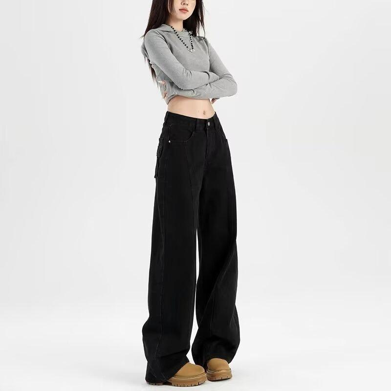 

Ретро черные джинсы прямого кроя с высокой посадкой и вышивкой в виде бабочек Medium чёрный