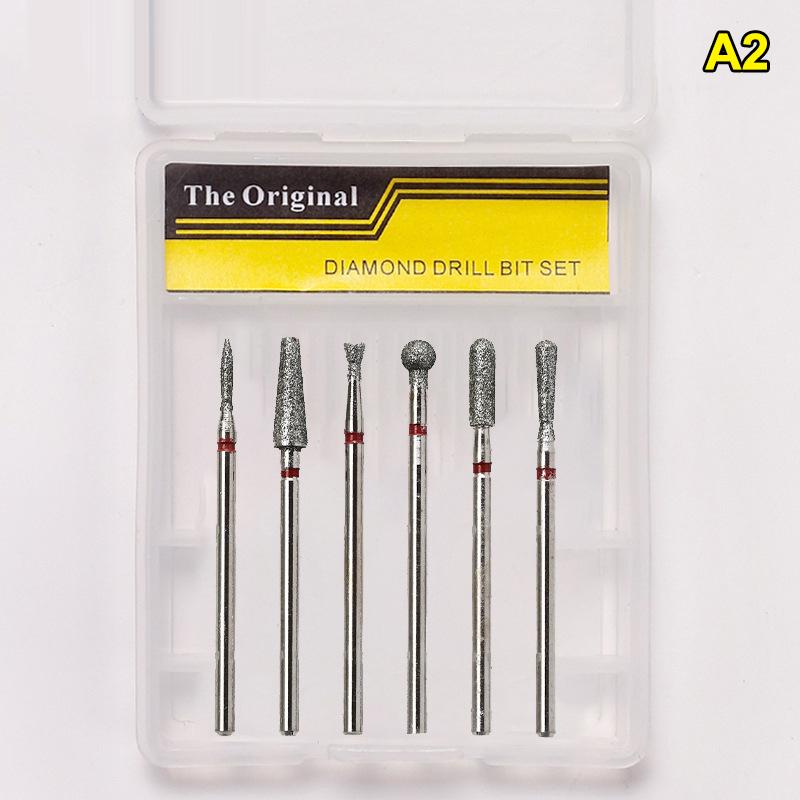 6Pcs Nail Cone Tip Drill Bits Electric Cuticle Clean Rotary For Manicure Pedicure Grinding Head Sander Tool