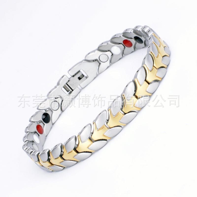 Mens Titanium Steel Bracelet Geometric Design Gold Tone Fashion Statement Jewelry Casual Wear
