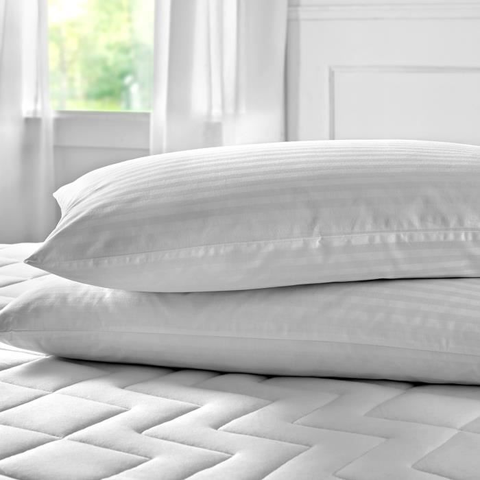Pikolin Home - 2 X Taie D'oreiller Coutil 100 % Coton Avec Taie Lavable - 90x35cm