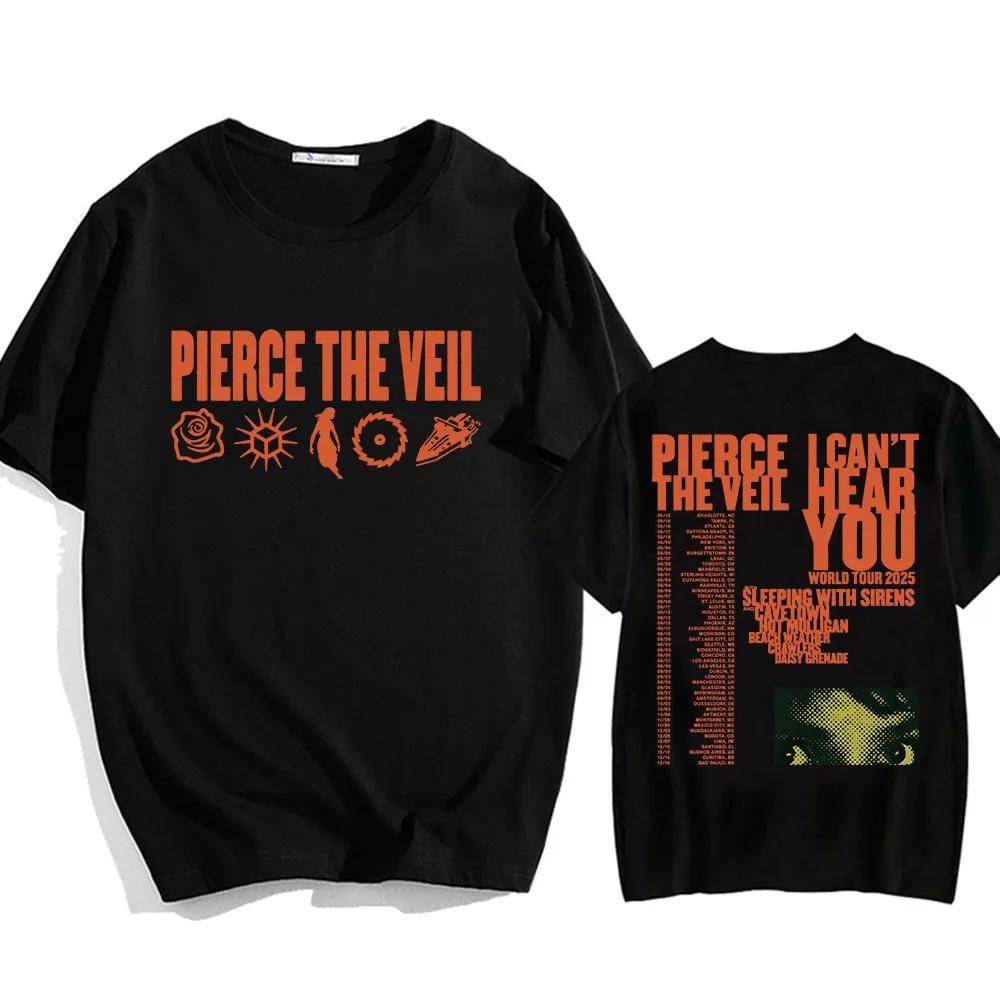 Jeg kan ikke høre deg Pierce The Veil T-skjorter Rockeband Hip Hop Unisex Streetwear T-skjorte Rund hals Herre/Dame T-skjorte Bomulls T-skjorter