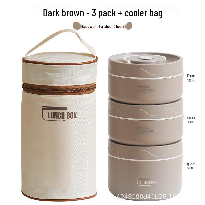 Nepropustný vícevrstvý izolovaný obědový box z nerezové oceli 304 pro kancelář a školu, vhodný do mikrovlnné trouby a přenosný