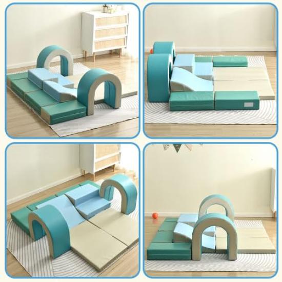 BTM Athletic Toy Basic Set, Soft Blocks, Cushions, Fabric Toys, Freely Assembled, Kids' Play Area, Large Indoor Playground, Slide, Kids' Playground,