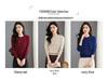 Women's Wine Red Versatile Round Neck Long Sleeve Knitted Sweater - Loose Fit and Slimming Fashionable Inner Wear