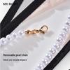 Women's Lace Open Crotch Pearl Chain Thong