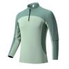 Men's Quick-Dry Long Sleeve Running T-Shirt with Stand Collar and Half Zip, Solid Color Fitness Training Top