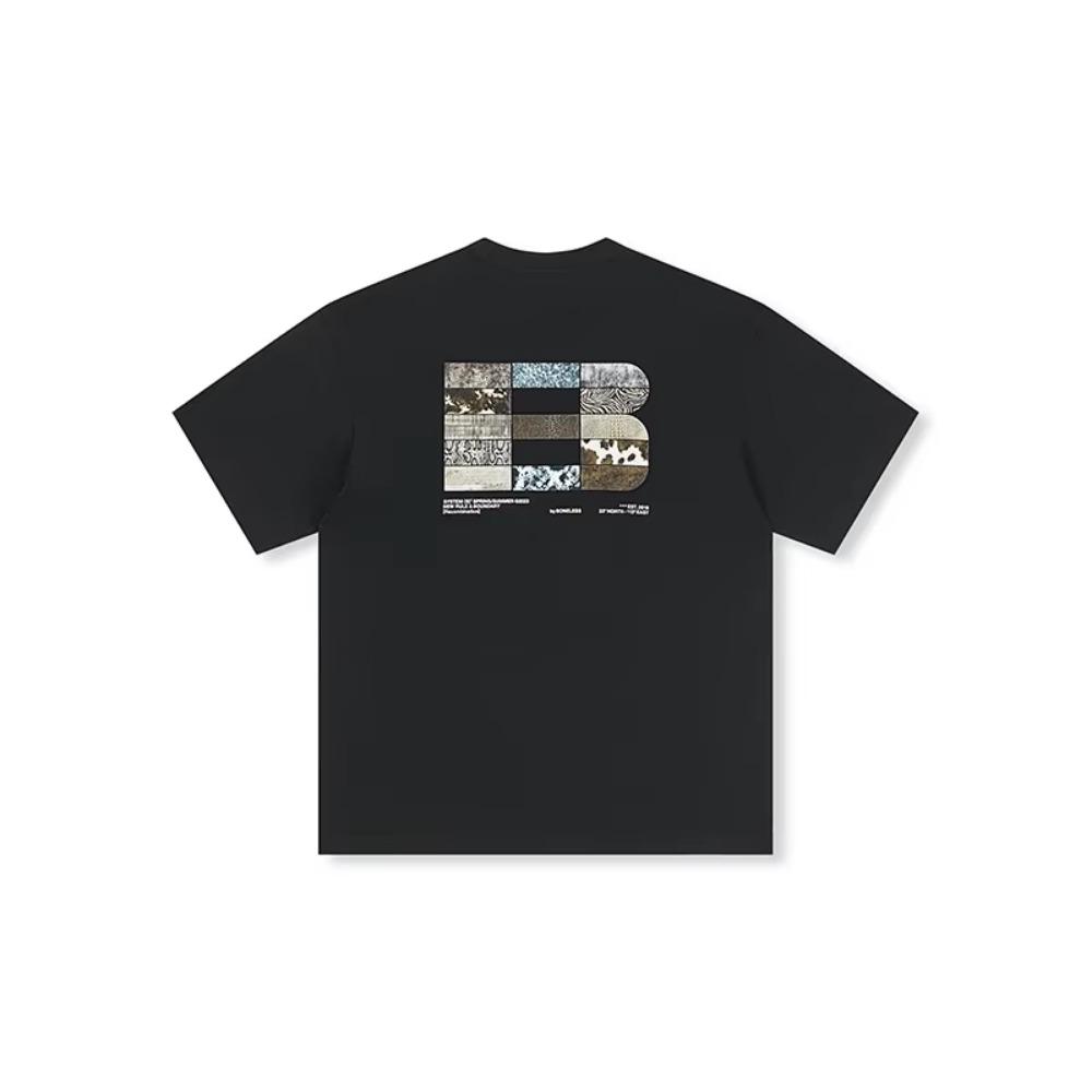 

Футболка мужская с коротким рукавом и круглым вырезом American High Street с рисунком в стиле пэчворк, 100% хлопок, унисекс, мужская одежда, топы S чёрный