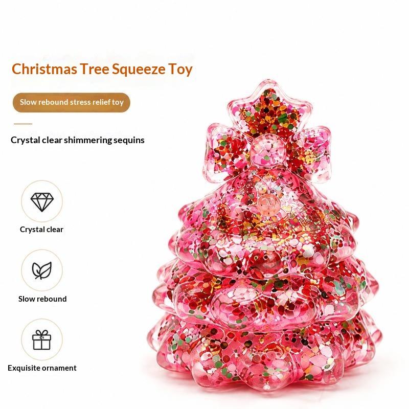 Christmas Tree Fun Pinch Toy Slow Rising Stress Relief Fidget Toy Anti‑Anxiety Sensory Focus Fidget Toy Christmas Gifts