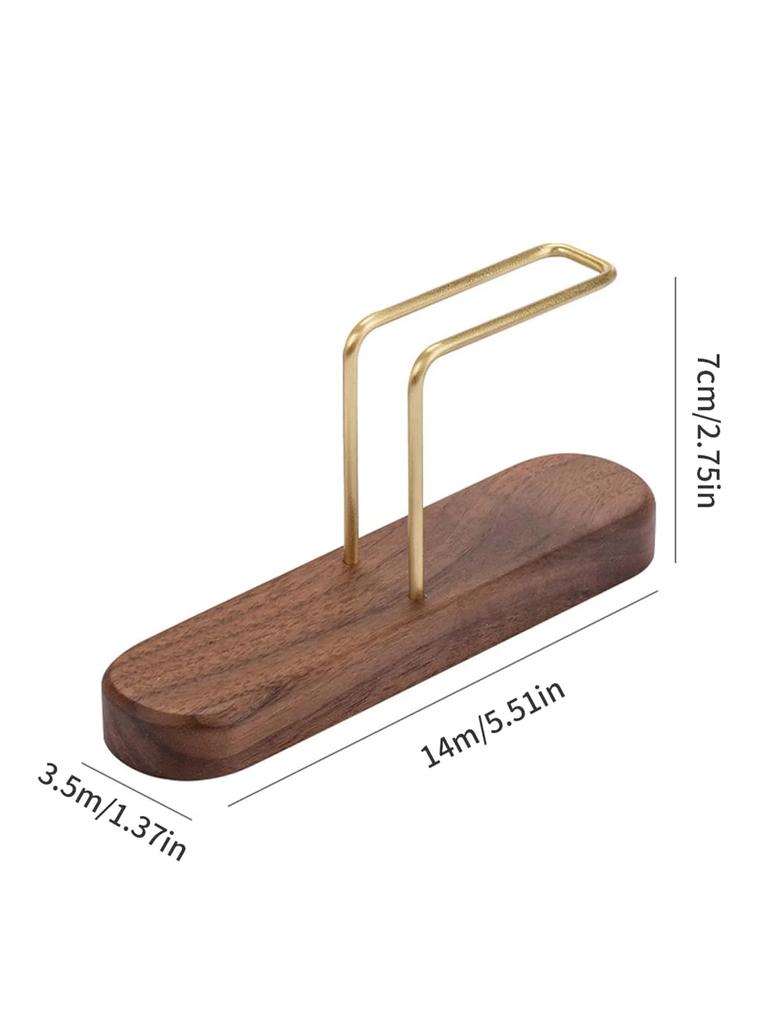 Leeseph Coffee Filter Paper Holder, Cone Coffee Filter Holder Storage, Coffee Filter Paper Stand,Walnut & Brass, Best Gift